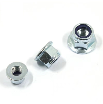 ISO7043 Hex Flange Lock Nut Zinc Plated Steel Nylon Self Locking Flange Nut